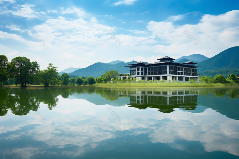 山中别墅青山绿水清新自然风景,高清,摄影图,摄影图片,图片大全,摄影图免费下载